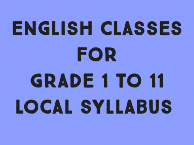 English classes for grade 1 to 11 local syllabus