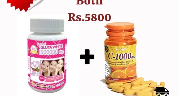 Supreme Gluta White 1500000 mg & Acorbic Vitamin C 1000mg