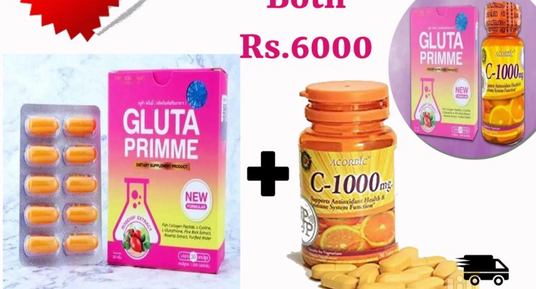 Gluta Prime Dietary Supplement & ACORBIC C-1000mg